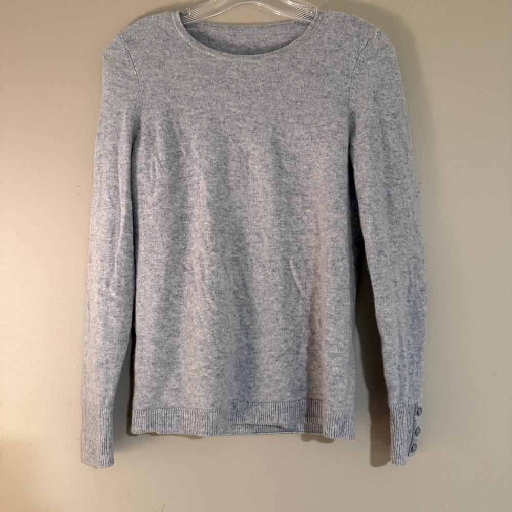 Talbots 100% Cashmere Gray Crewneck Sweater small